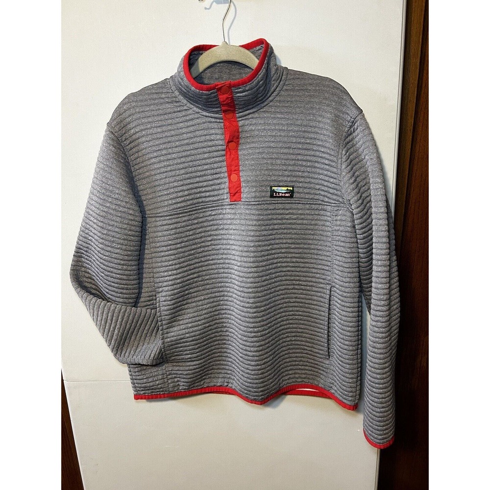 L.L. Bean Men's Gray and Red Pullover Shirt